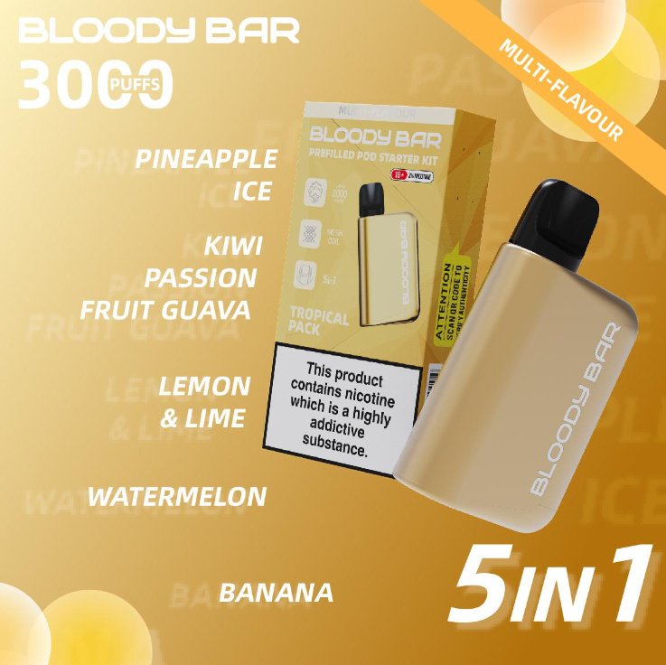 Bloody Mary - 5 in 1 Bloody Mary 3000 Puffs Prefilled Pod Kit (Box of 5) - theno1plugshop