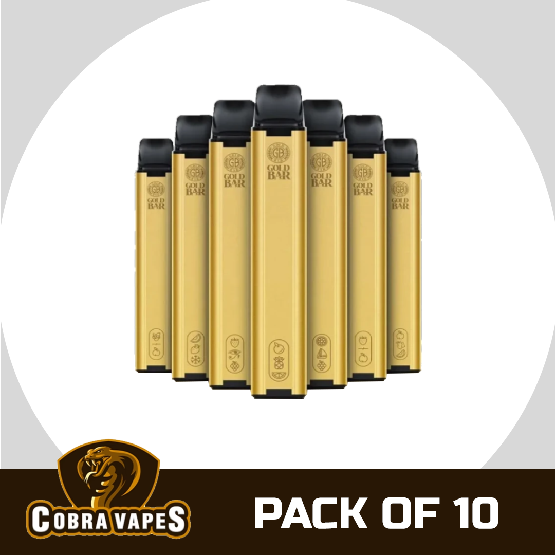 Gold Bar 600 Puffs Disposable Vape (Pack of 10)