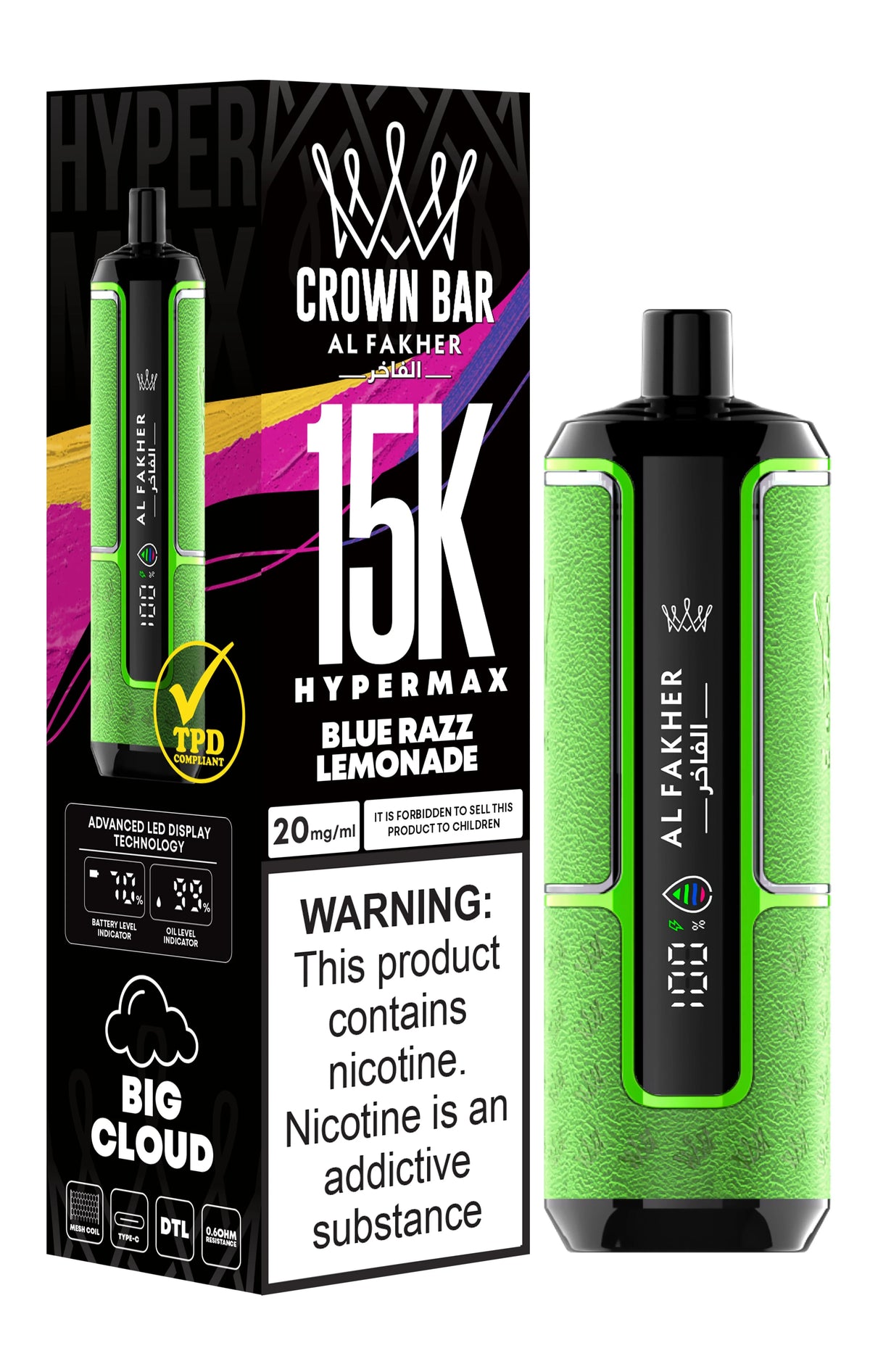 Al Fakher Crown Bar 15K Hypermax Disposable Vape