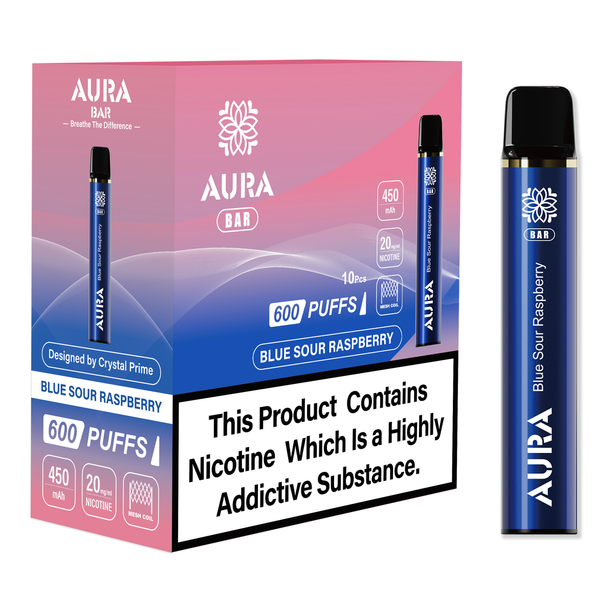 Aura Bar 600 Puffs Disposbale Vape (Pack of 10)