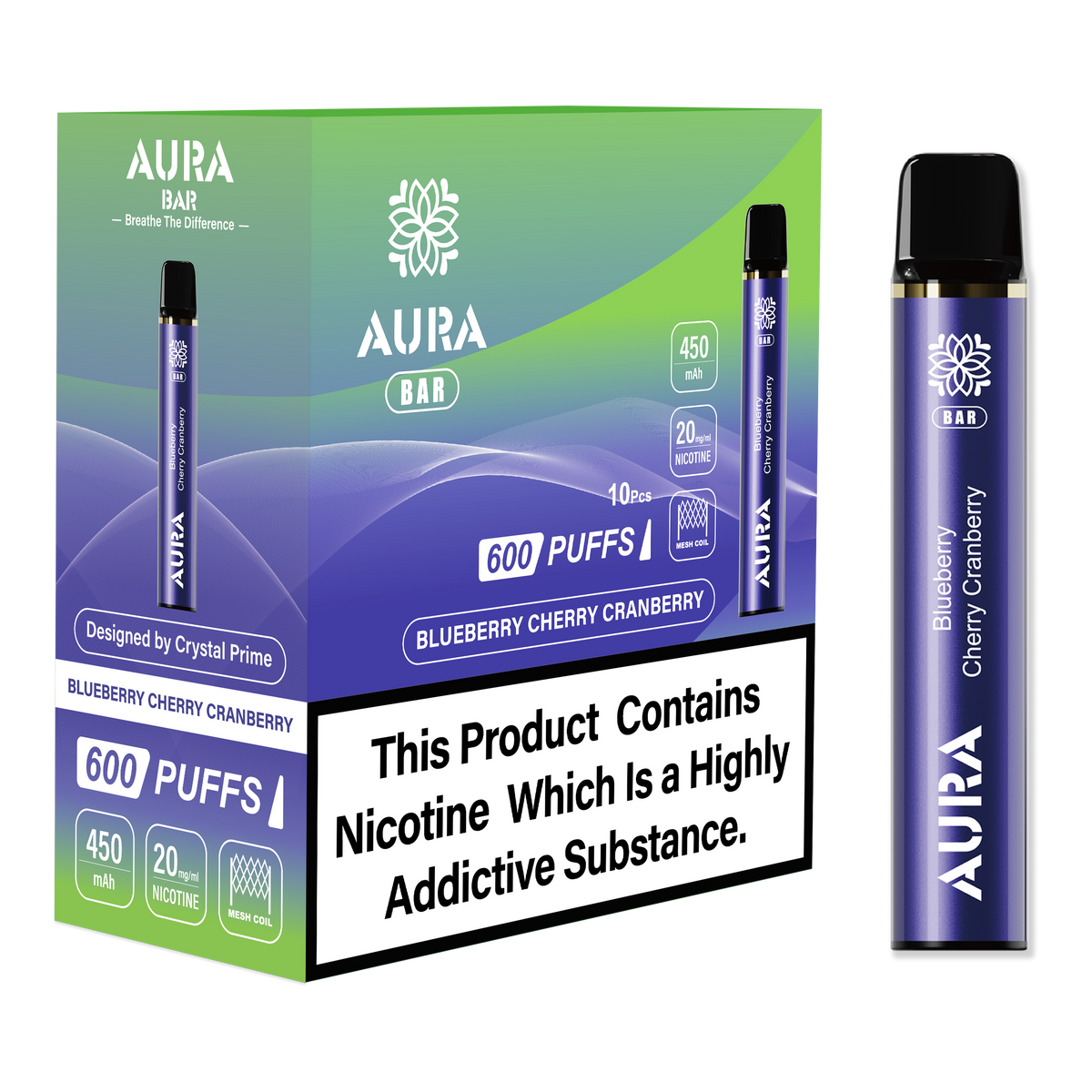 Aura Bar 600 Puffs Disposbale Vape (Pack of 10)