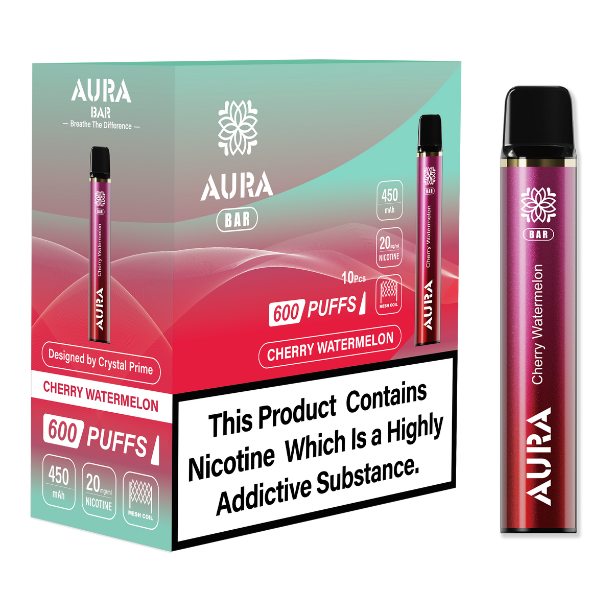 Aura Bar 600 Puffs Disposbale Vape (Pack of 10)