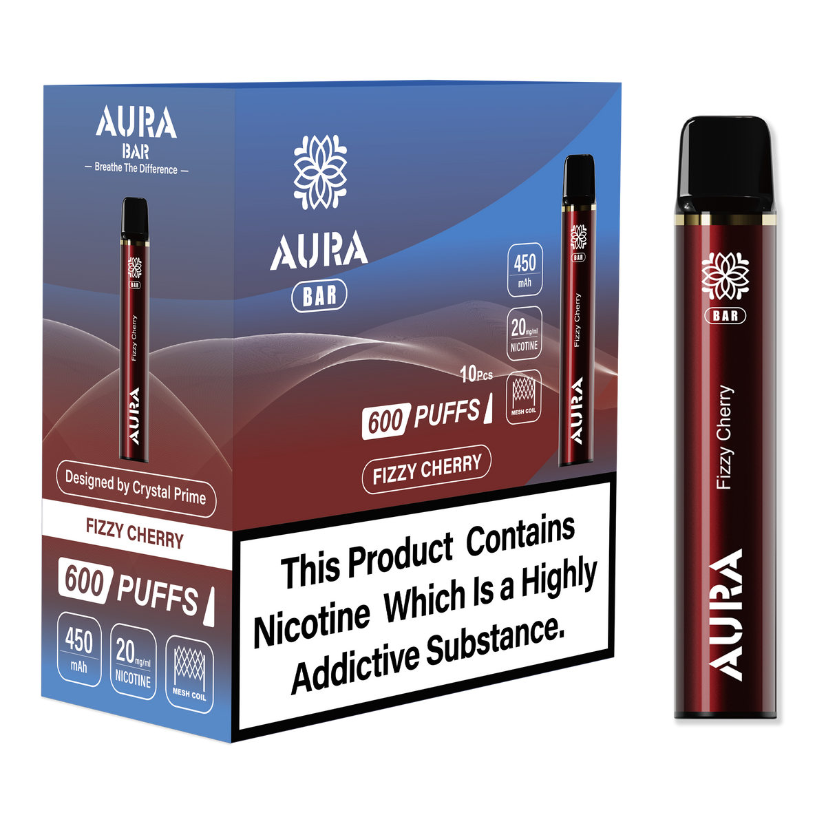 Aura Bar 600 Puffs Disposbale Vape (Pack of 10)