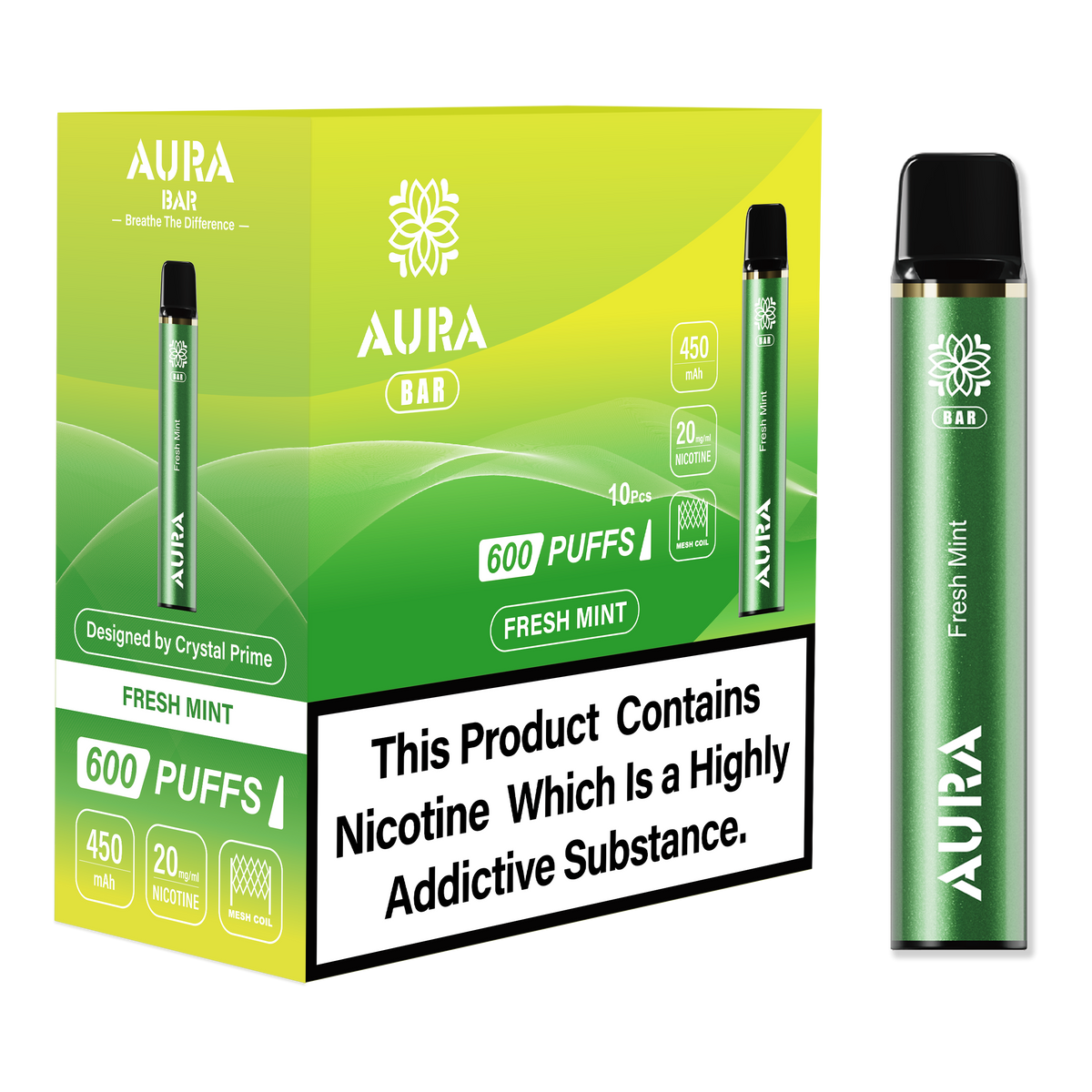 Aura Bar 600 Puffs Disposbale Vape (Pack of 10)