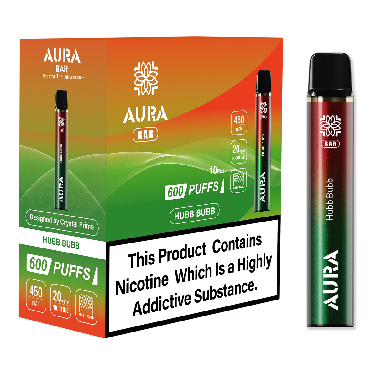 Aura Bar 600 Puffs Disposbale Vape (Pack of 10)