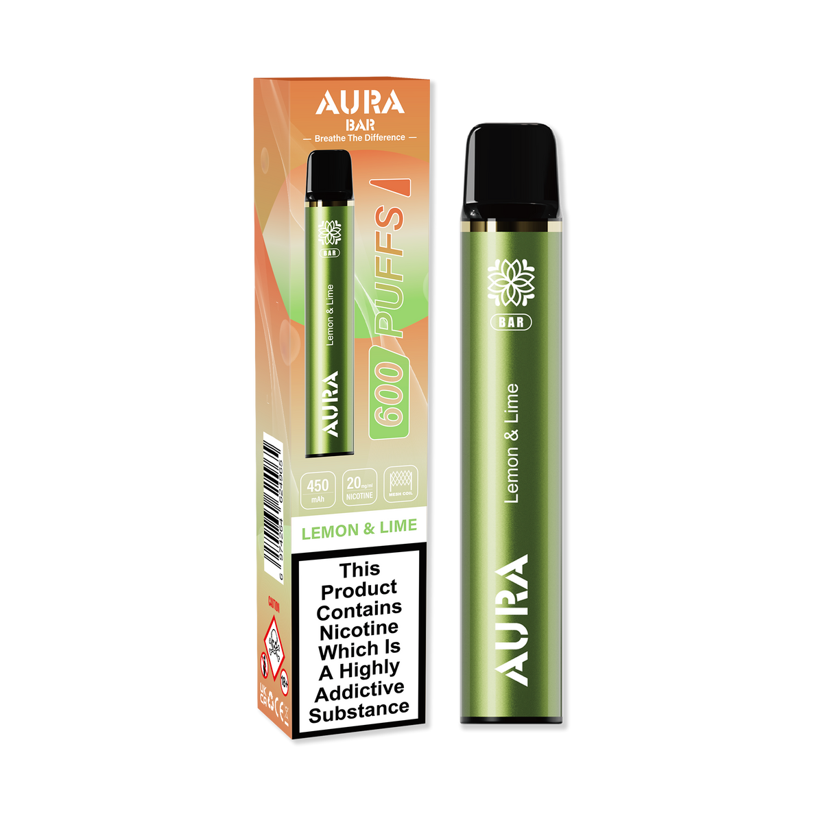 Aura Bar 600 Puffs Disposable Vape