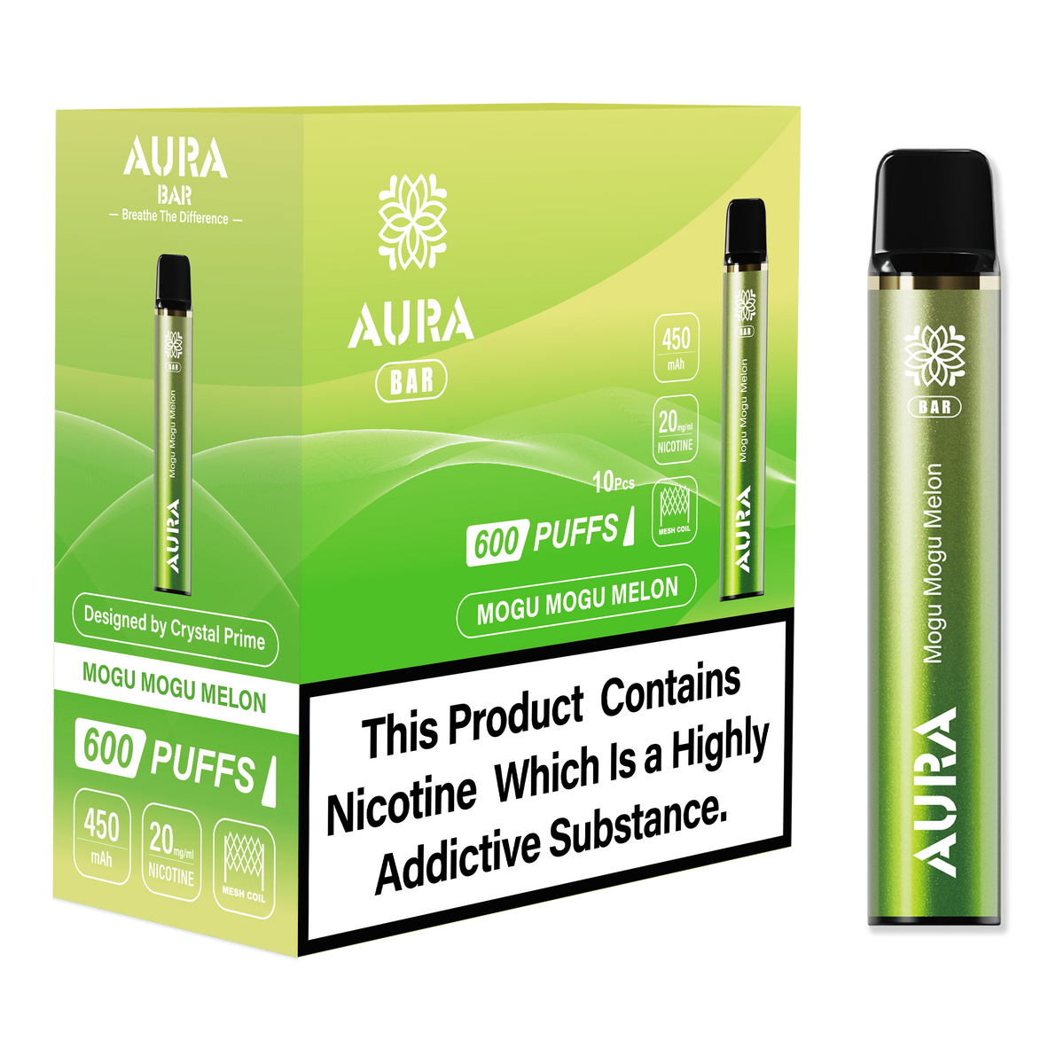 Aura Bar 600 Puffs Disposbale Vape (Pack of 10)