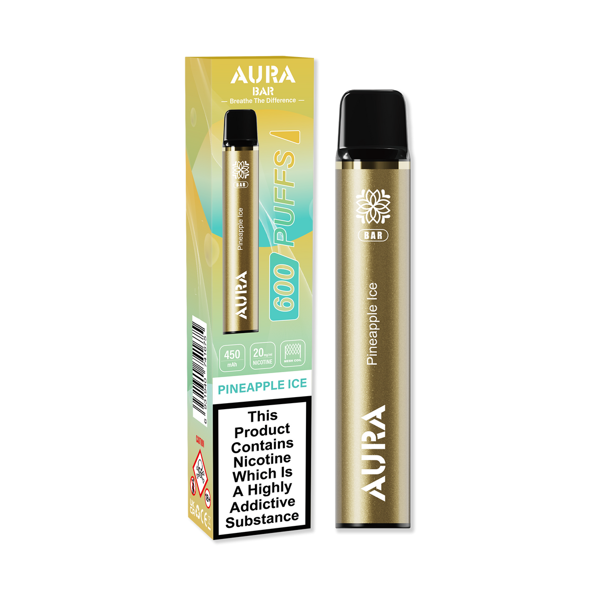 Aura Bar 600 Puffs Disposable Vape