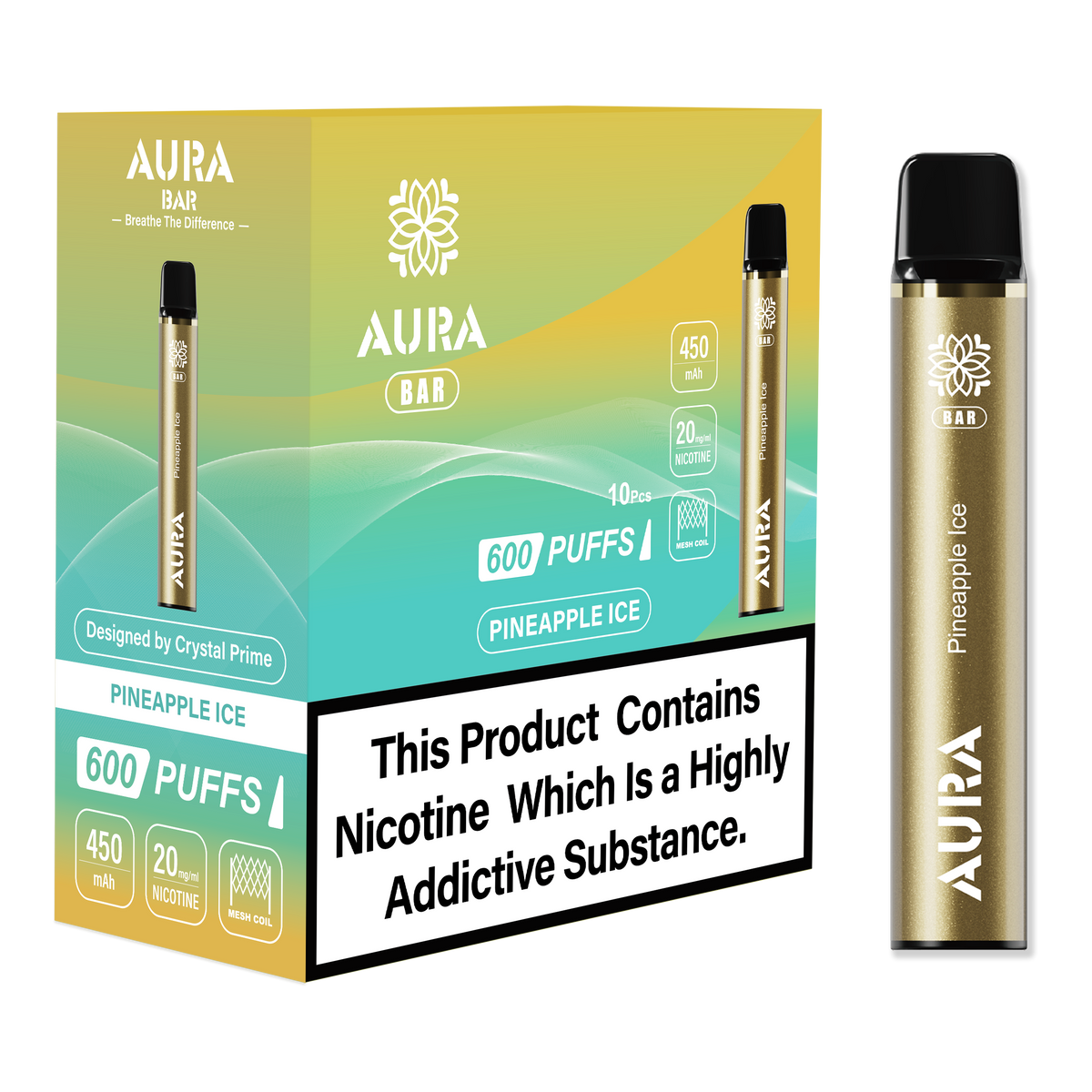 Aura Bar 600 Puffs Disposbale Vape (Pack of 10)