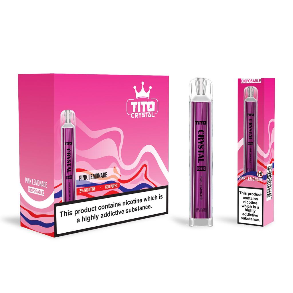 Tito Crystal Bar Vape Pen 600 Puffs Disposable Vape (Pack of 10)