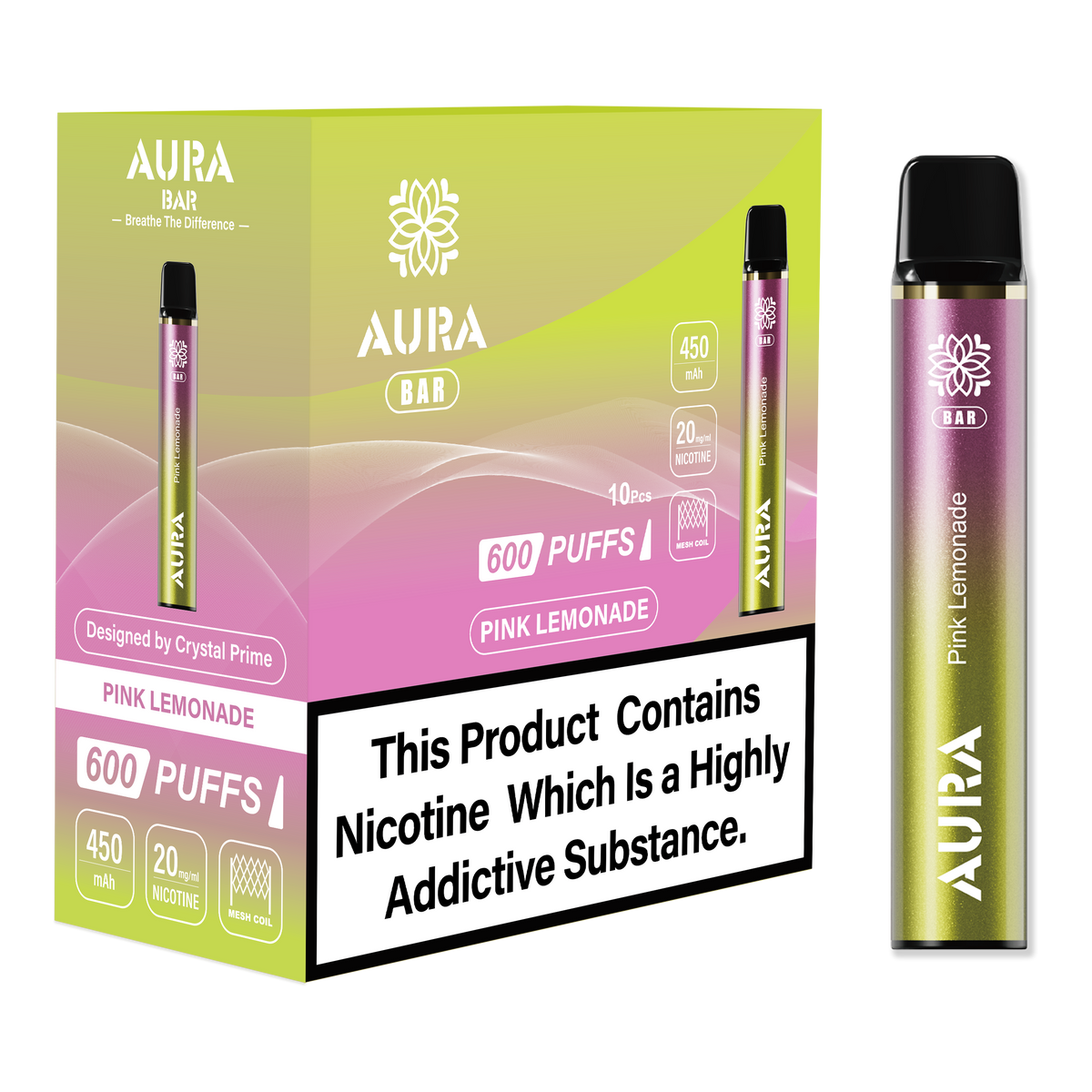 Aura Bar 600 Puffs Disposbale Vape (Pack of 10)