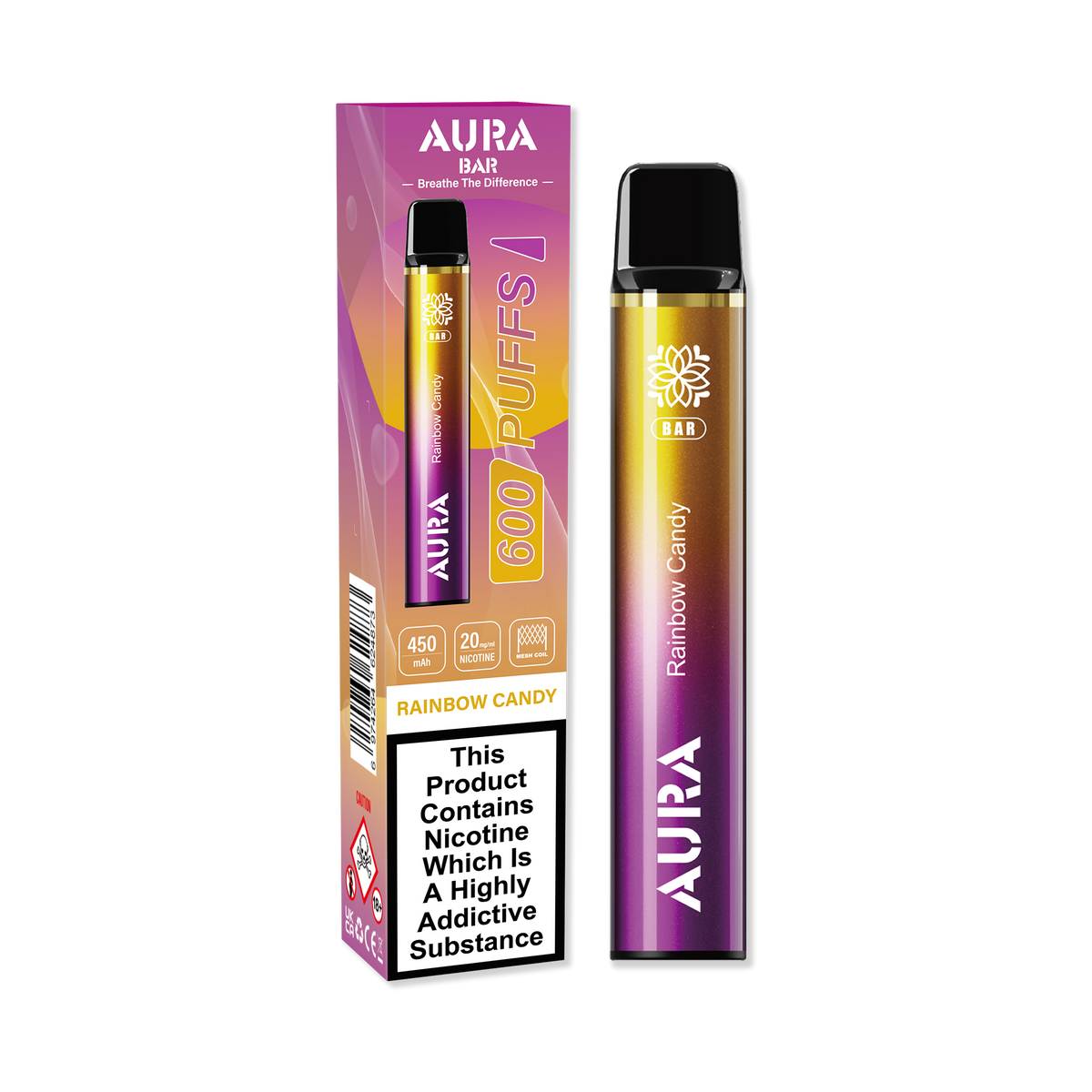 Aura Bar 600 Puffs Disposable Vape