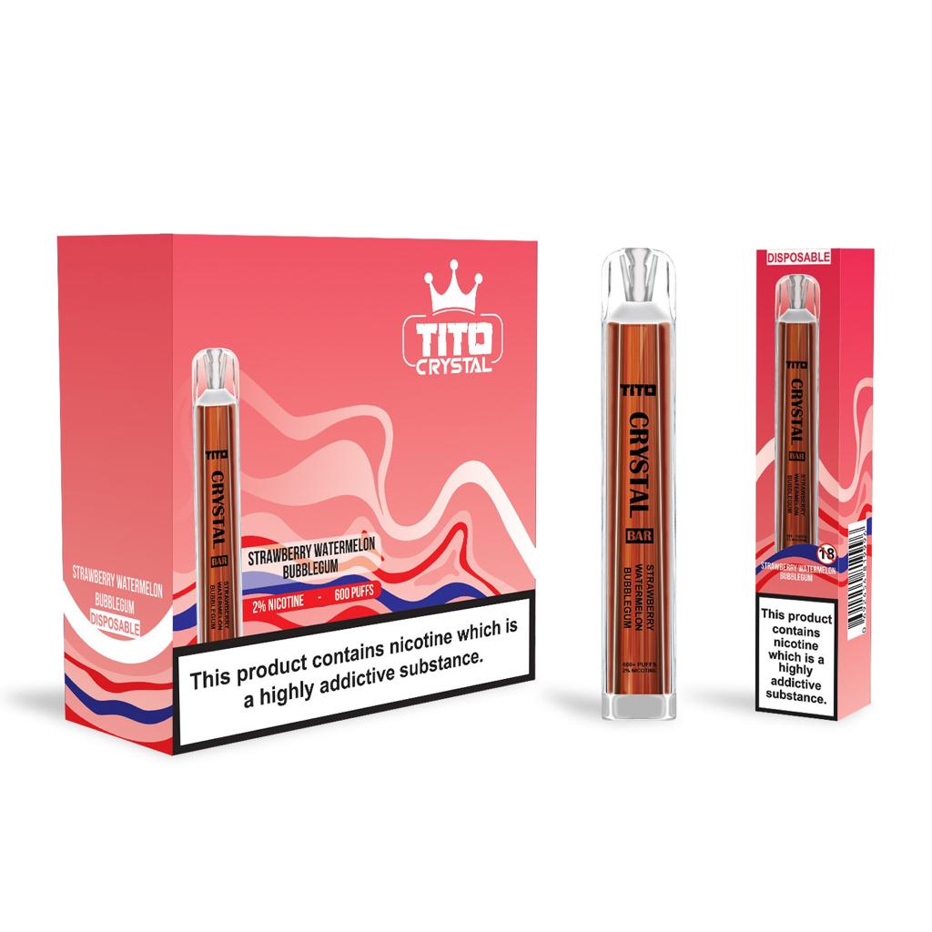 Tito Crystal Bar Vape Pen 600 Puffs Disposable Vape (Pack of 10)