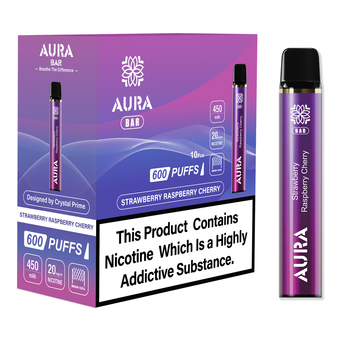 Aura Bar 600 Puffs Disposbale Vape (Pack of 10)