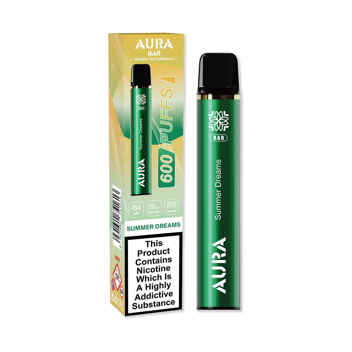 Aura Bar 600 Puffs Disposable Vape