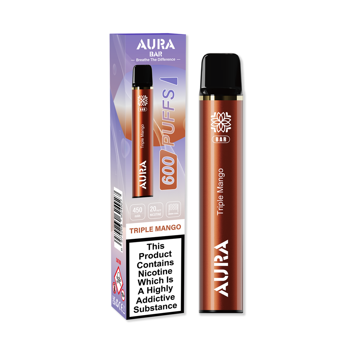 Aura Bar 600 Puffs Disposable Vape