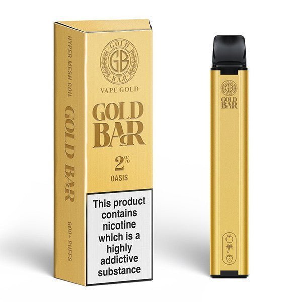 Gold Bar 600 Disposable Vape Pod Puff Device Box of 10 - cobravapes