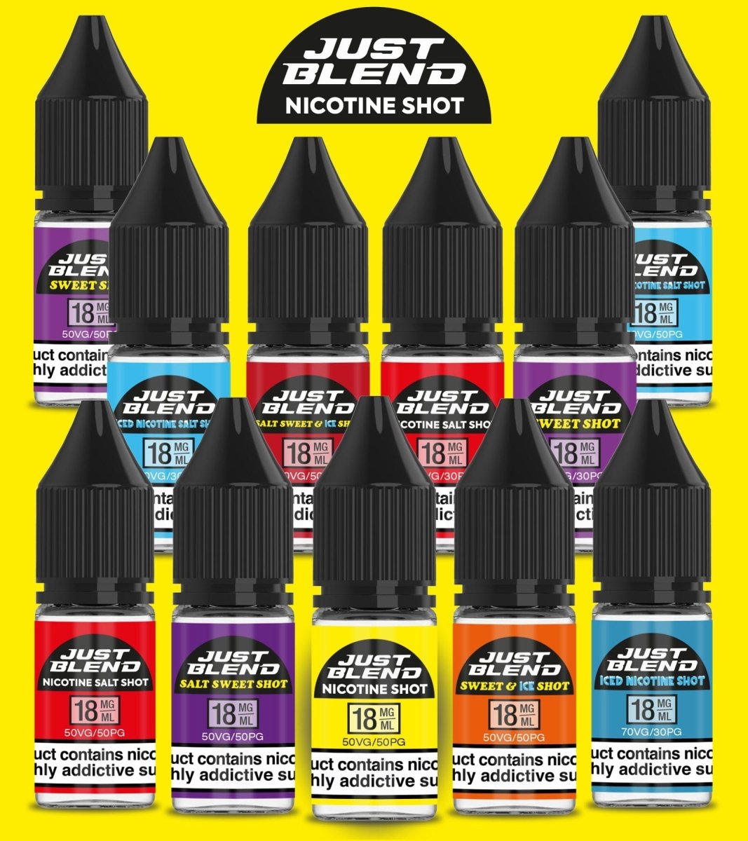 Just Blend Iced Nicotine Salt Shots - 18mg/70vg - Pack of 100 - cobravapes