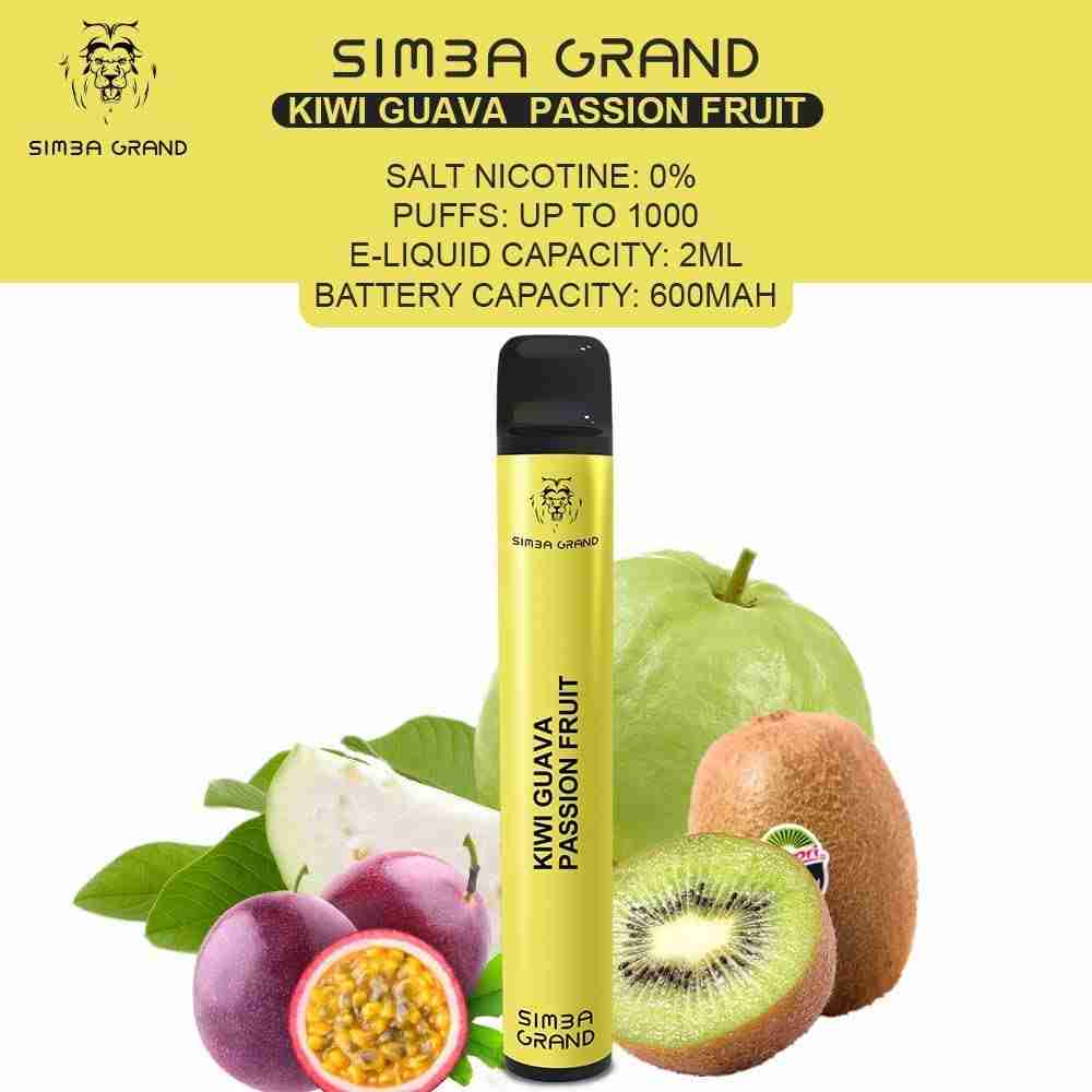 Simba Grand Disposable Vape Pen 1000 Puffs - Nicotine Free Pack of 10