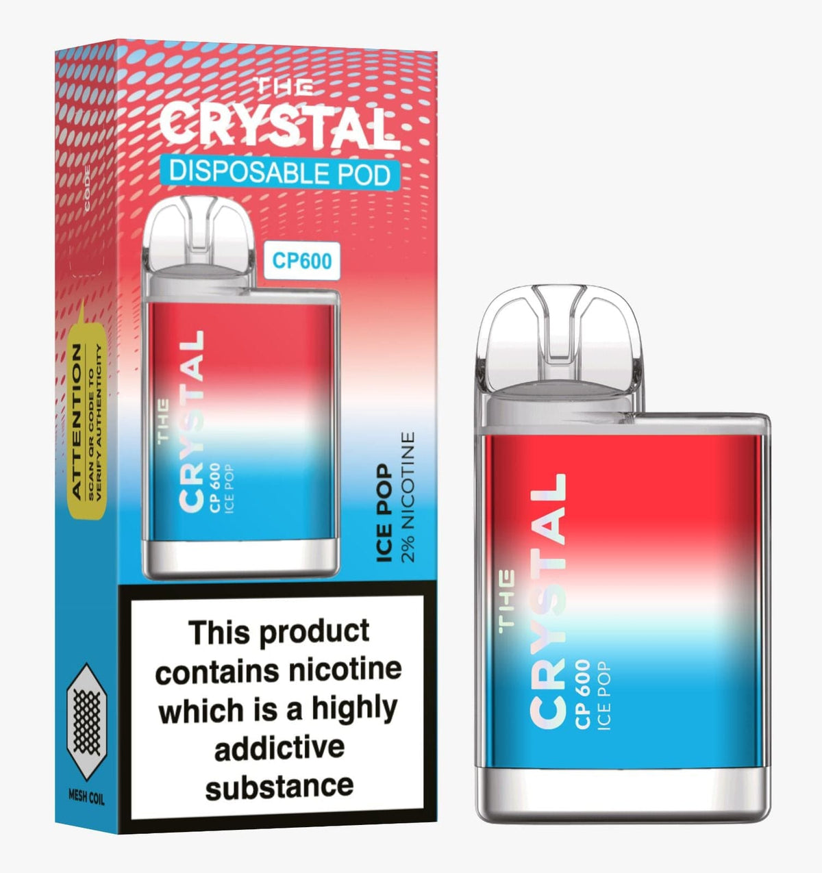 The Crystal CP600 Disposable Vape Puff Bar Box of 10 - cobravapes