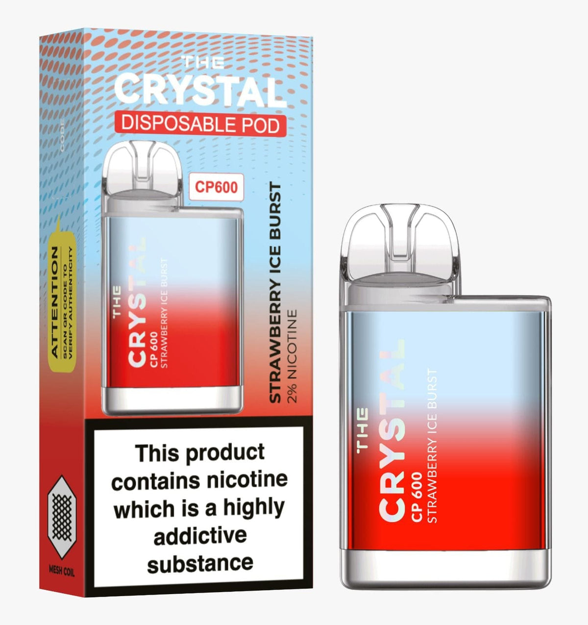 The Crystal CP600 Disposable Vape Puff Bar Box of 10 - cobravapes