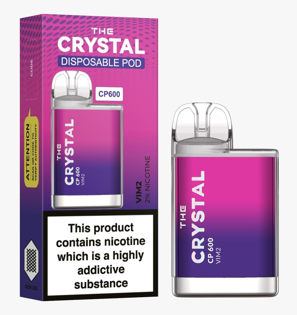 The Crystal CP600 Disposable Vape Puff Bar Box of 10 - cobravapes