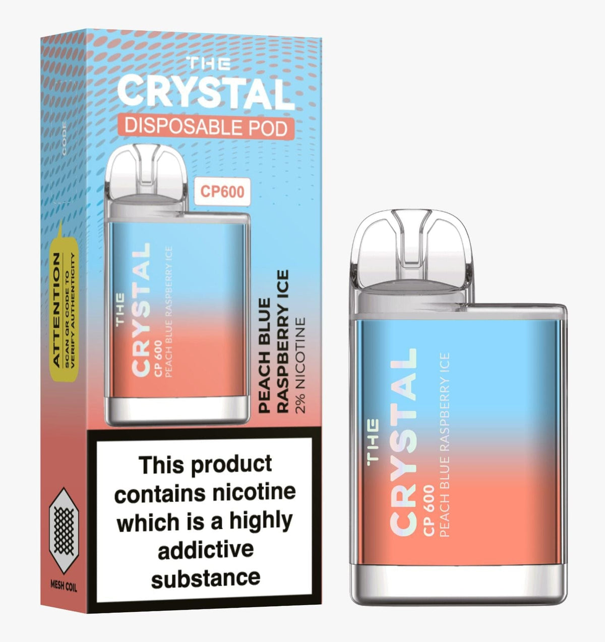 The Crystal CP600 Disposable Vape Puff Bar Box of 10 - cobravapes