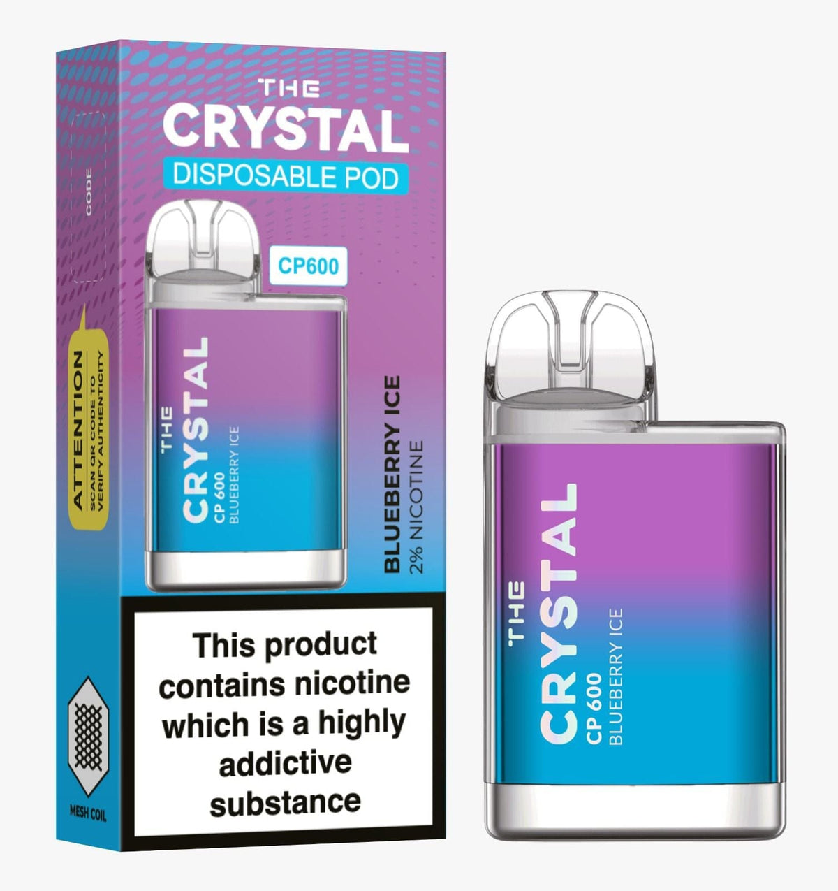 The Crystal CP600 Disposable Vape Puff Bar Box of 10 - cobravapes