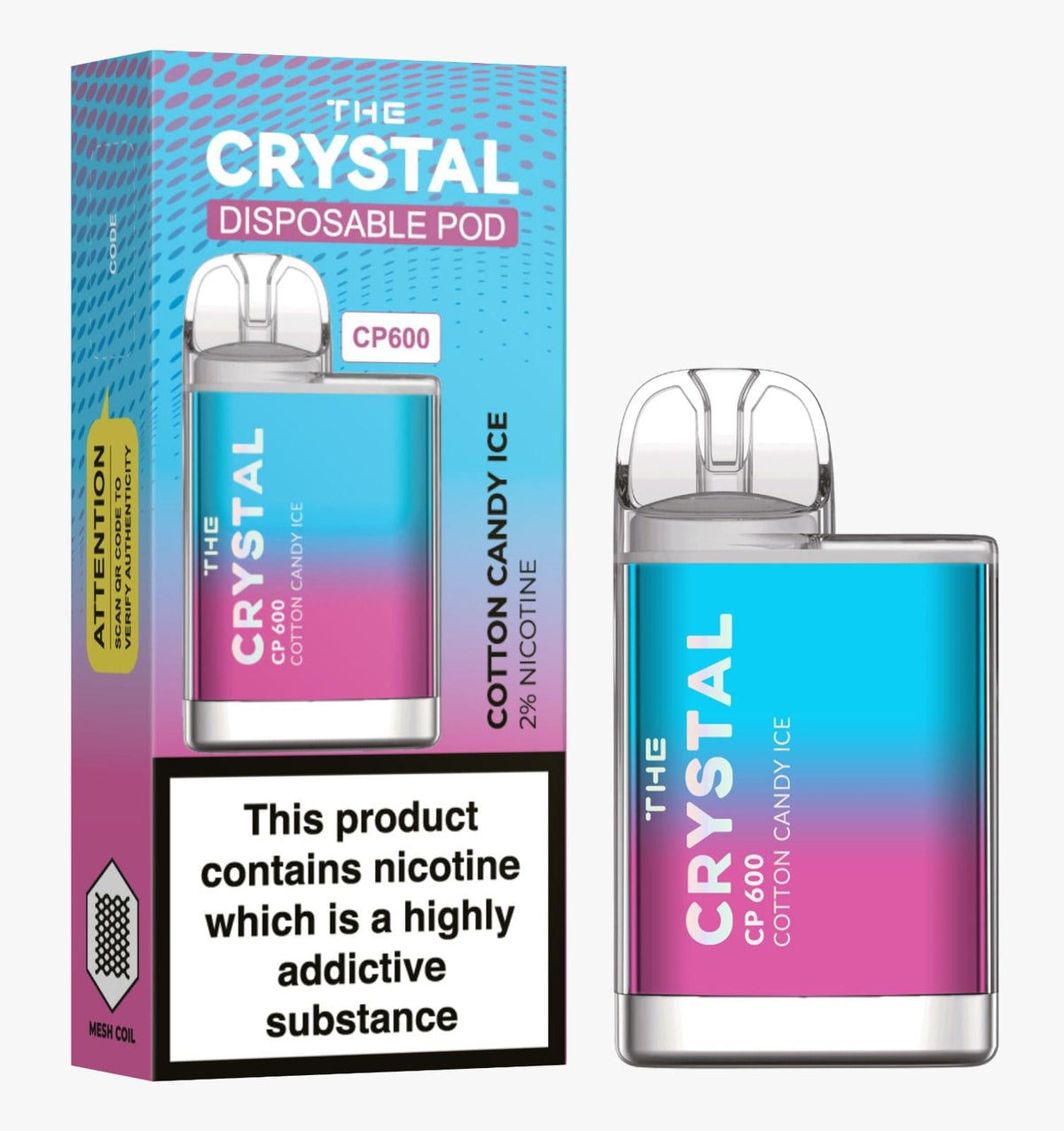 The Crystal CP600 Disposable Vape Puff Bar Box of 10 - cobravapes