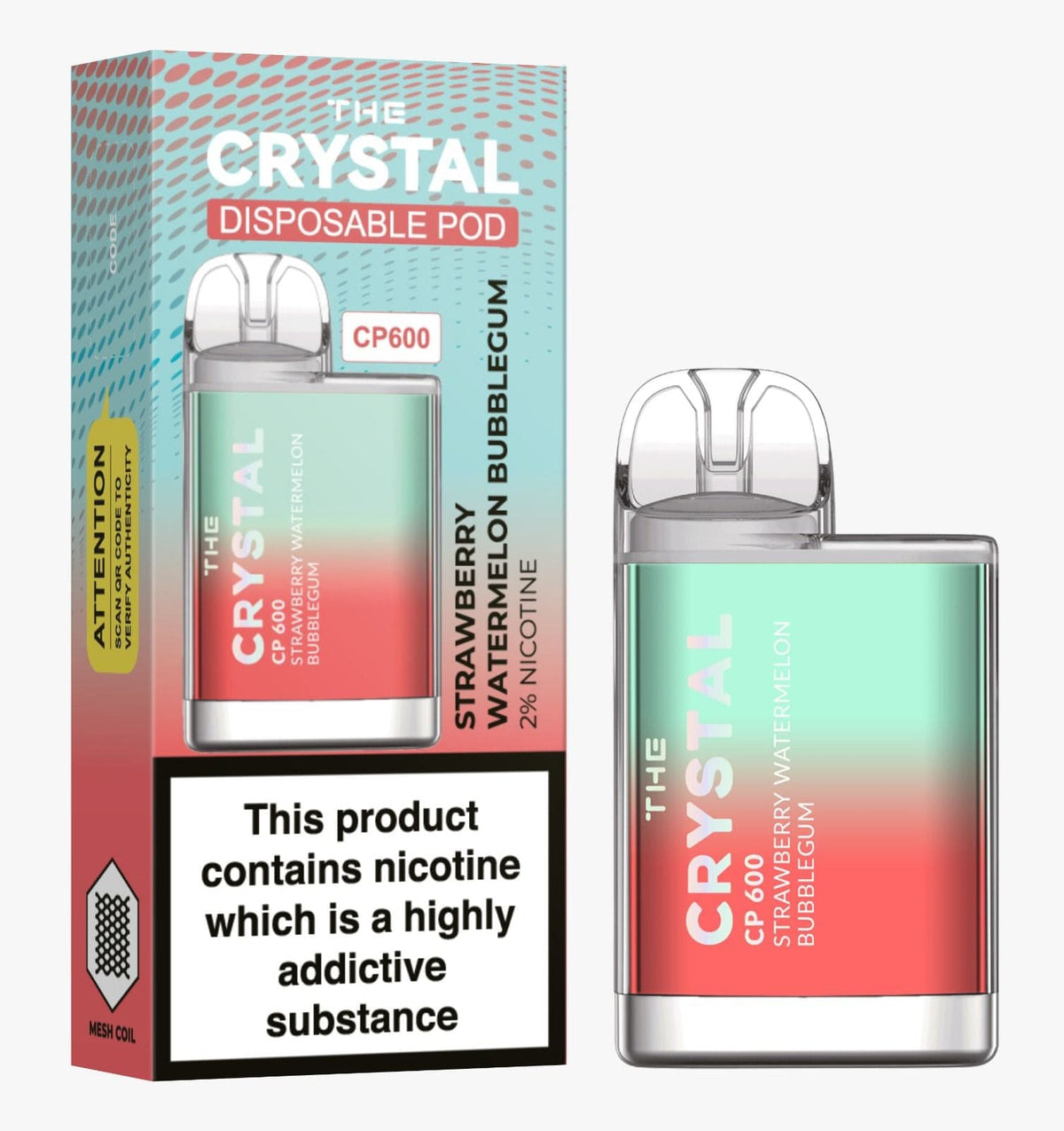 The Crystal CP600 Disposable Vape Puff Bar Box of 10 - cobravapes