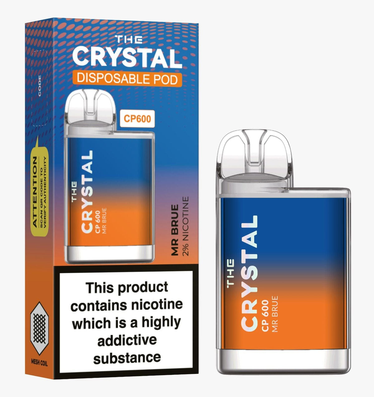 The Crystal CP600 Disposable Vape Puff Bar Box of 10 - cobravapes