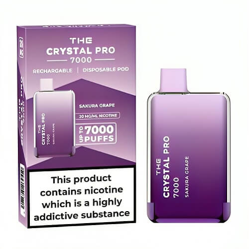 The Crystal Pro 7000 Disposable Vape Puff Pod Box of 10 vapeclubuk.co.uk