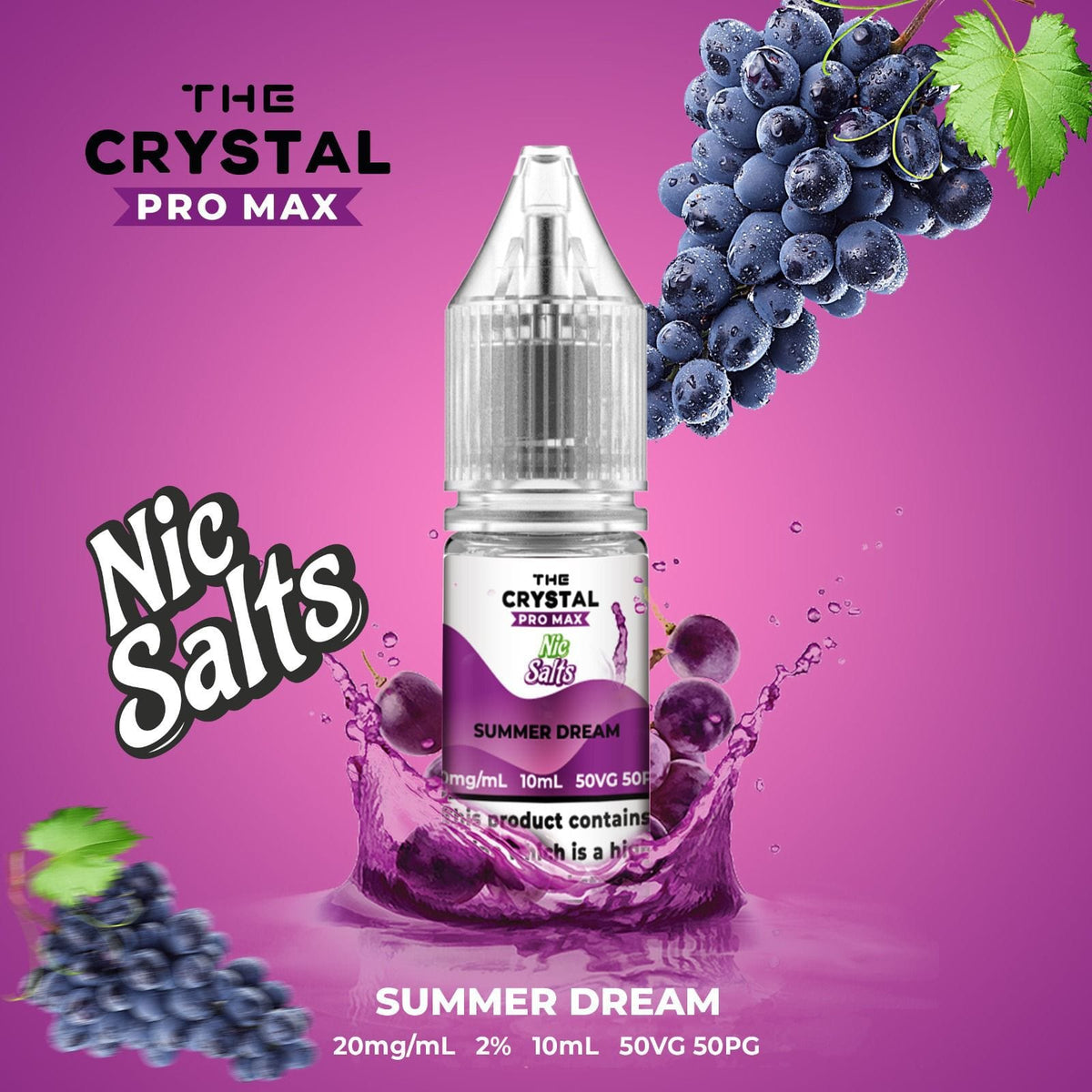 The Crystal Pro Max Vape Nic Salts 10ml - Box of 10 - cobravapes